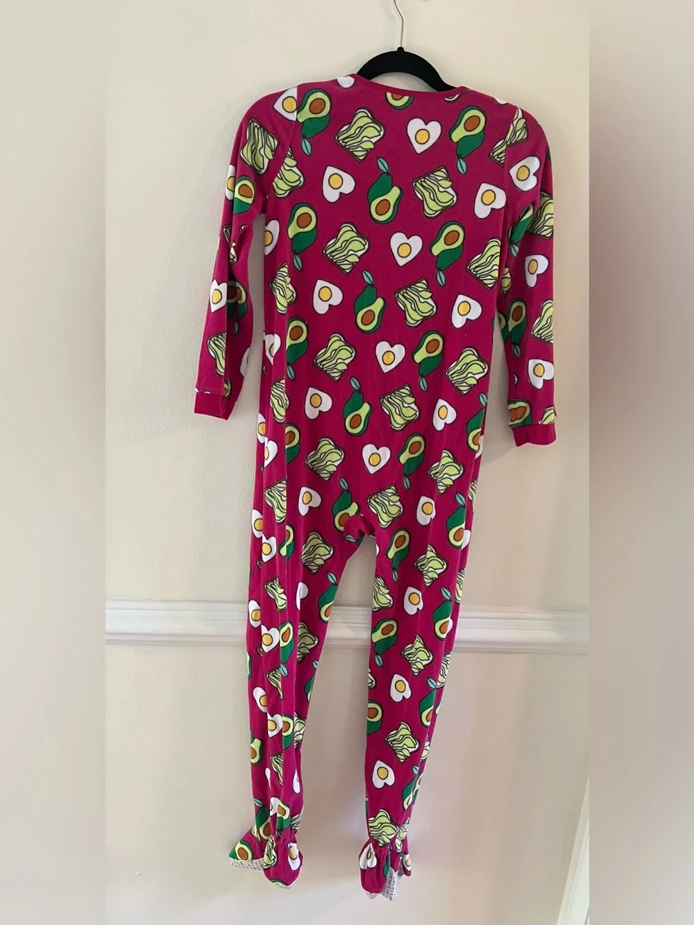 Carter's Bright Pink Avocado & Egg Footed One-Piece Pajamas